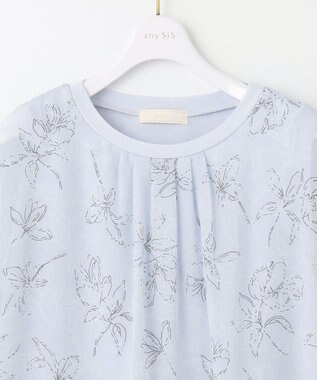 ANY SIS シフォンかぶせ ブラウス スカイブルー系