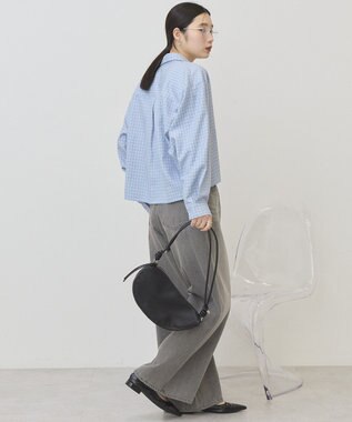 AMERICAN HOLIC ミニチェックショート丈シャツ Sax