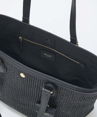 TOPKAPI 【Breath TOPKAPI】サングラスホルダー付き レザーコンビ カゴバッグ L ブラック