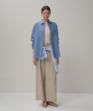 ATON COTTON SILK | スタンダードシャツ SAX