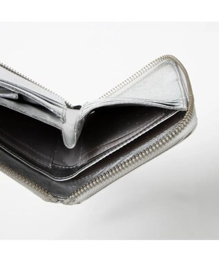 UNBILLION ペルケ perche / ドット型押しラウンドパームフィット財布 シルバー