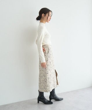 YECCA VECCA ハイネックリブニット Ivory