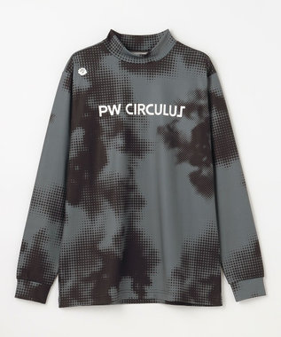 PW CIRCULUS 【裏起毛であたたか】【MEN】Dot camouflage ロングスリーブモックネックT ゴルフ