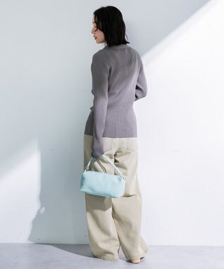 Green Parks 襟付きリブニットカーディガン Gray