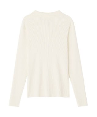 Green Parks 襟付きリブニットカーディガン Ecru