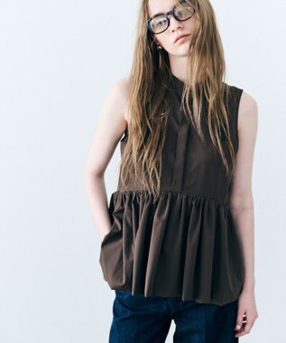 uncrave クールタッチカラータイプライター ペプラムブラウス