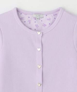 ANY KIDS スナップボタン フレンチ カーディガン ラベンダー