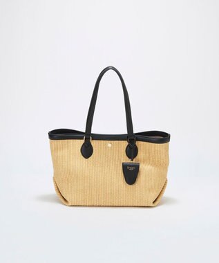 TOPKAPI 【Breath TOPKAPI】サングラスホルダー付き レザーコンビ カゴバッグ L ベージュ