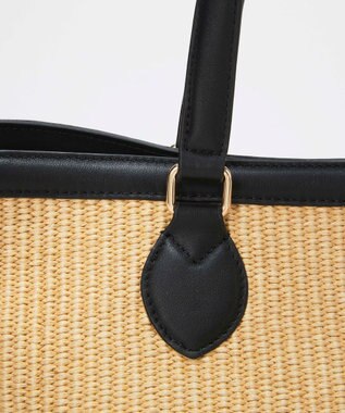 TOPKAPI 【Breath TOPKAPI】サングラスホルダー付き レザーコンビ カゴバッグ L ベージュ