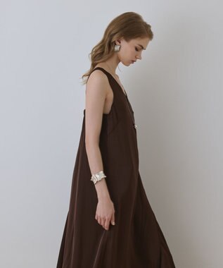 GRACE CONTINENTAL サテンレースニットワンピース グレー