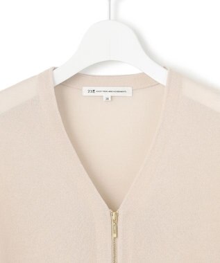 23区 【洗える】ライトシアーニット ブルゾン ベージュ系