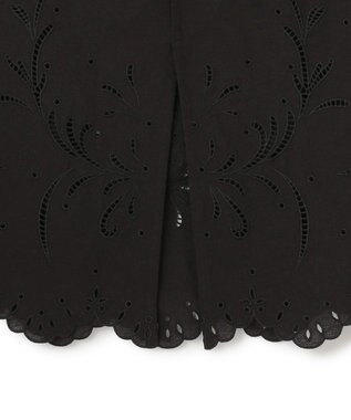 BEIGE， 【洗える】GALLERIA / コットンエンブロイダリーIラインスカート Black