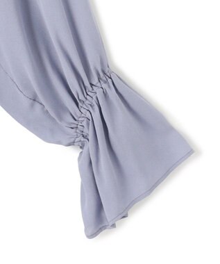 BEIGE， 【洗える】MUSCARI / ソフトシルクキャンディースリーブブラウス Antique Blue