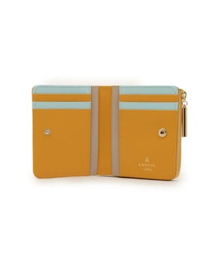 LANVIN en Bleu リュクサンブールカラー 二つ折りLファスナー財布 マスタード