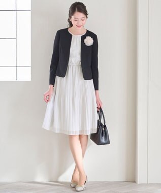 ANY SIS 【セットアップ対応】セレモニーダブルクロス ノーカラー ジャケット ブラック