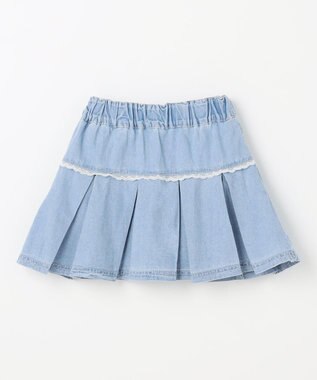 ANY KIDS 【洗濯機可能】プリーツ ミニスカパン デニム