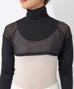 FILA GOLF／marie claire 【Marie claire sports】メッシュ切替ハイネックボレロ丈アンダーシャツ ブラック