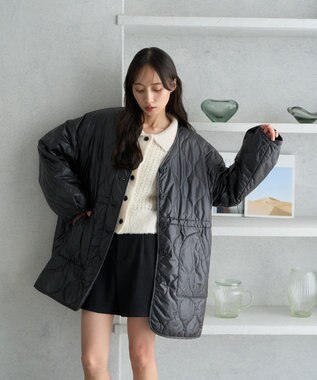 earth music&ecology キルティングハーフコート Black