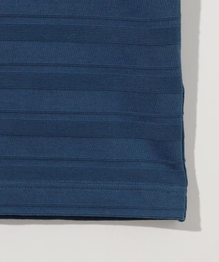 JOSEPH ABBOUD クールビズ【オーガニックコットン使用・日本素材】リンクスボーダー ポロシャツ ダルブルー系