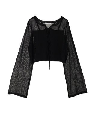 Green Parks ・swing by SET2点ニットカーデ&ニットキャミ Black