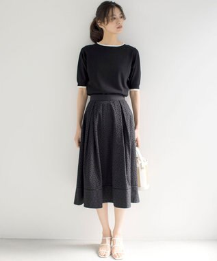 組曲 エンブロイダリーレース スカート ブラック系