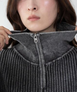 WEGO ダブルジップショートニットブルゾン スミクロ