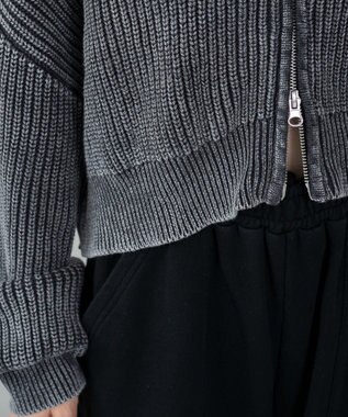 WEGO ダブルジップショートニットブルゾン スミクロ