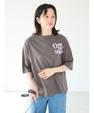 CRAFT STANDARD BOUTIQUE シルケット天竺　ロゴＰＴボトルネックＰＯ　５／Ｓ Charcoal Gray