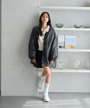 earth music&ecology キルティングハーフコート Black