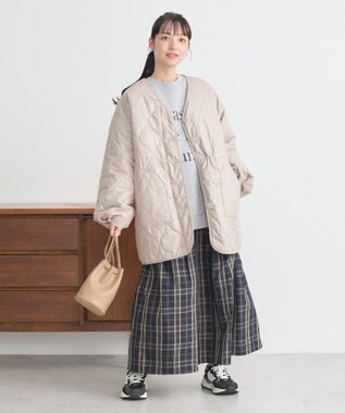 earth music&ecology キルティングハーフコート Beige