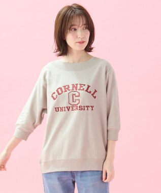 ANY カレッジコラボトレーナー エクリュ×レッド刺繡(CORNELL)