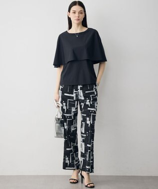 ICB L 【WEB限定カラーあり】マットスキューバ ケープデザインカットソー ブラック