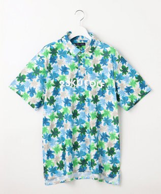 23区GOLF 【MEN】【キングサイズ/UVカット】草花柄プリントポロシャツ パイングリーン系5