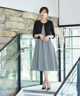 Tiaclasse L 【洗える】袖口リボンカットソーボレロカーディガン ブラック