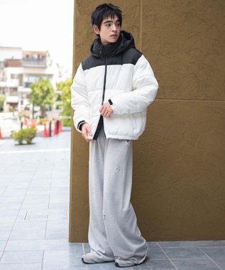 WEGO 【25年秋冬新作/ユニセックス着用ITEM/SMLサイズ展開】2WAYパファーブルゾン ホワイト