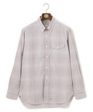 J.PRESS MEN ポプリンマルチチェック ボタンダウンシャツ ワイン系3