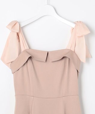 Feroux シアーリボンショルダー ジャンパースカート ピンク系
