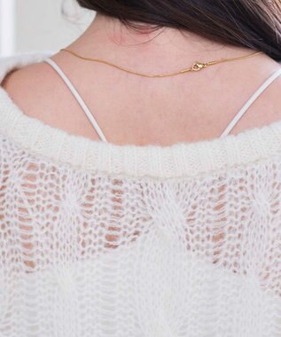 WEGO ケーブルメッシュメランジニット ホワイトアイボリー