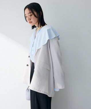 Green Parks オーバーサイズＷ釦ライトジャケット Light Gray