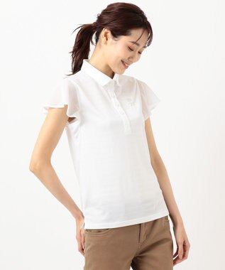 23区GOLF 【WOMEN】【吸汗速乾/日本製】ミラノリブボーダーシャツ ホワイト系