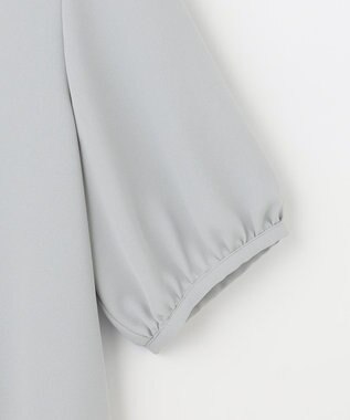 ANY SIS L 【洗える】パール調Ｖネック ブラウス ライトブルー