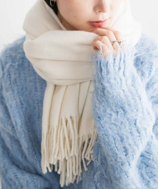 WEGO 【ユニセックス着用ITEM】大判ストール ホワイト