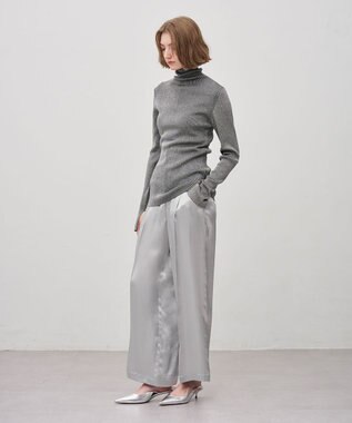 uncrave アセテートヴィンテージサテン ワイドパンツ シルバー