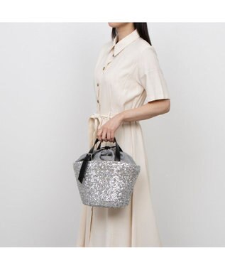 UNBILLION カシュカシュ cachecache / スパンコールかごトートバッグ シルバー