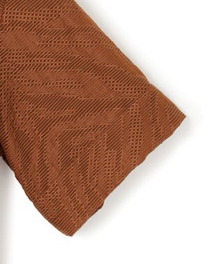 ICB L 【洗える】ゼブラシアーJQ クロップドシャツ マットブラウン系