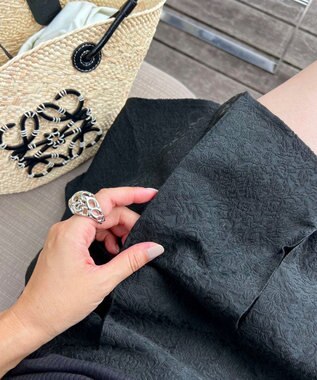 Green Parks タック入りジャガードキュロットパンツ Black