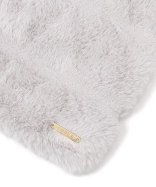 MOONBAT FURLA フェイクファーティアードマフラー ペールスカイ