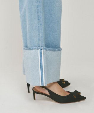 GRACE CONTINENTAL ロールアップワイドパンツ サックス