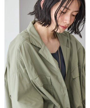 AMERICAN HOLIC 接触冷感＋ＵＶカットＷポケットＢＩＧシャツチュニック Khaki