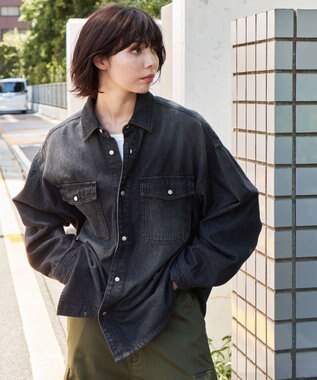 WEGO 【ユニセックス着用ITEM】 デニムBIGシャツ（LS） デニムブラックソノタ